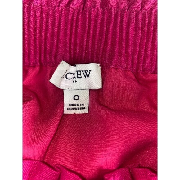 J. Crew Size 0 Scalloped Sidewalk Skirt Pink Linen Cotton Blend Lined - Picture 3 of 5